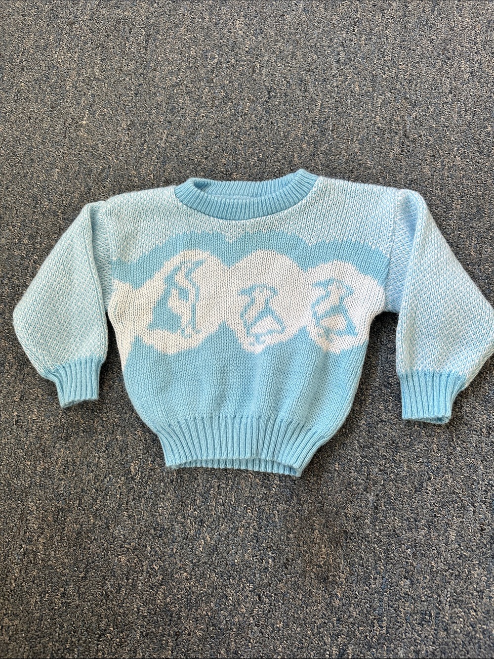Vintage Baby Blue Bird Sweater 12-18 Months